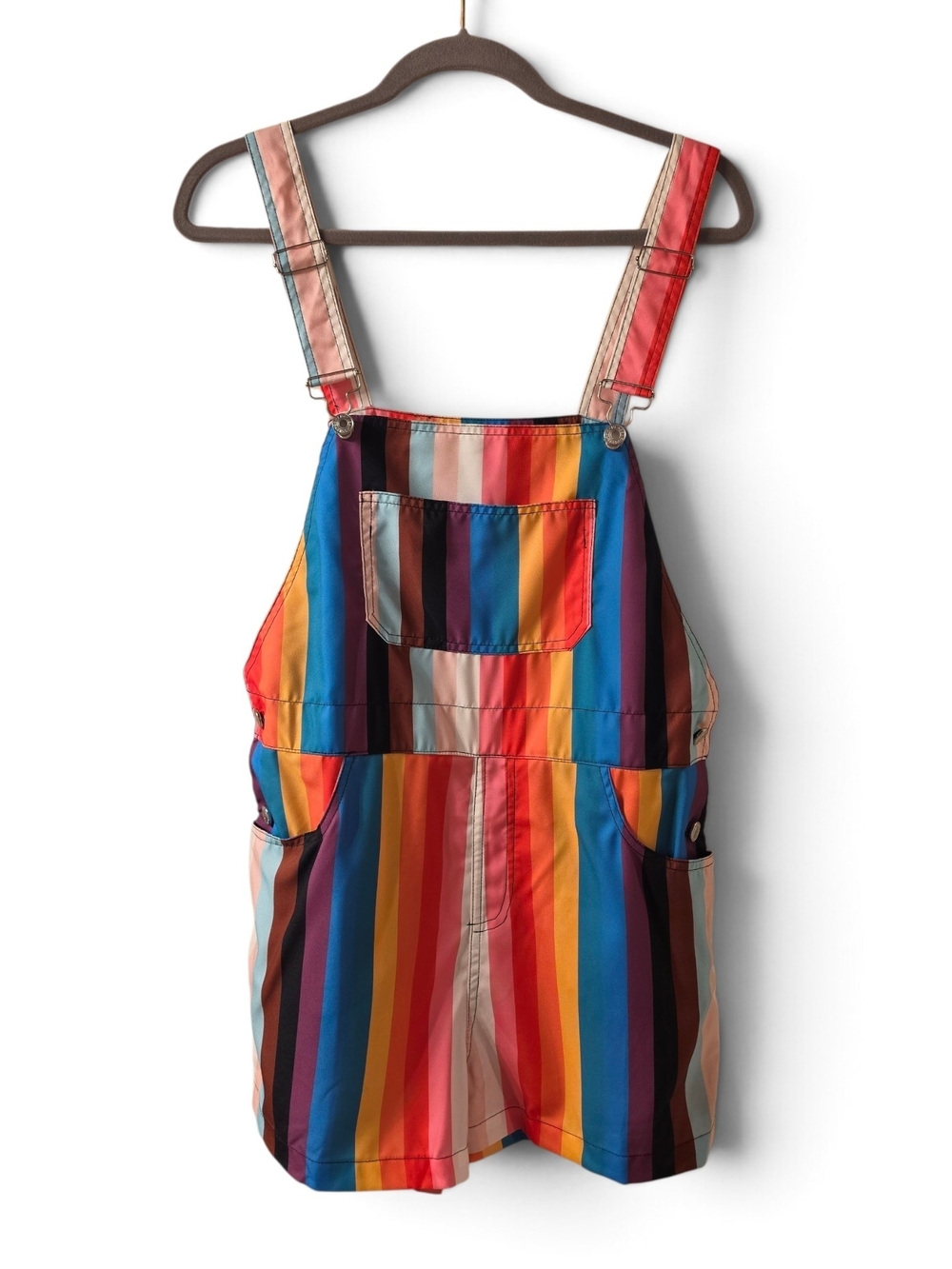 Colorful Rainbow Stripe Short Overalls Jumpsuit (Quicklist For Show) - Picture 1 of 1